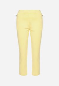 Born2be - Żółte Spodnie o Długości 3/4 z Elastyczną Gumką w Pasie i Wiązaniem Cidasara. Kolor: żółty #6