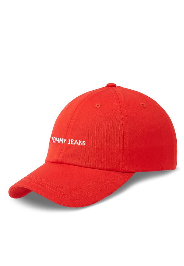 Czapka z daszkiem Tommy Jeans. Kolor: czerwony
