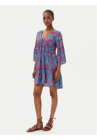SELMARK - Selmark Sukienka letnia BL798 Turkusowy Relaxed Fit. Kolor: turkusowy. Materiał: wiskoza. Sezon: lato
