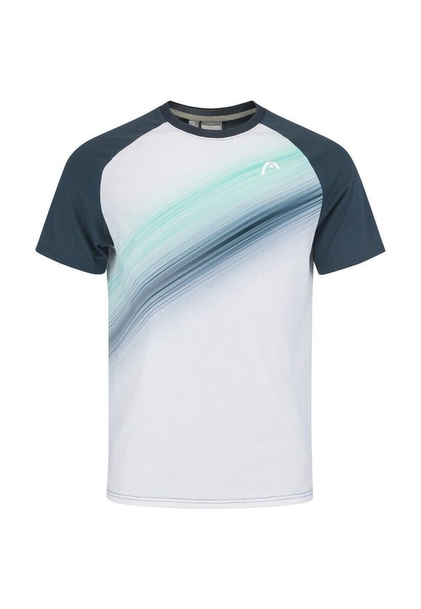 Koszulka tenisowa chłopięca z krótkim rękawem Head Topspin. Kolor: niebieski, biały, wielokolorowy, zielony. Długość rękawa: krótki rękaw. Długość: krótkie. Sport: tenis