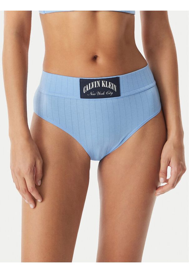 Calvin Klein Underwear Figi klasyczne z wysokim stanem LV00QF8713 Niebieski. Stan: podwyższony. Kolor: niebieski. Materiał: bawełna
