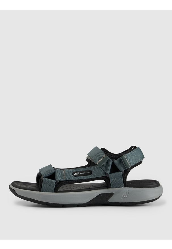 4f - 4F Sandały SVING męskie - szare 40. Okazja: na co dzień, na spacer. Zapięcie: rzepy. Kolor: szary. Materiał: neopren, nylon, guma. Wzór: paski. Sezon: lato. Styl: casual
