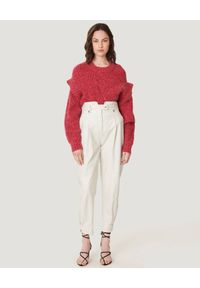 IRO - Czerwony sweter z moherem i wełną Acia. Okazja: na co dzień. Kolor: czerwony. Materiał: wełna, moher. Długość rękawa: długi rękaw. Długość: długie. Sezon: zima, jesień. Styl: casual, elegancki #2