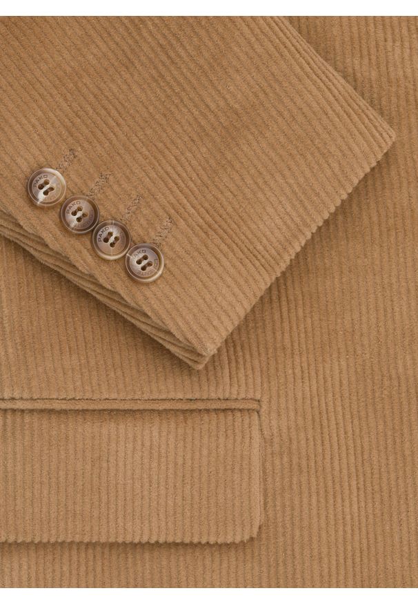 Pako Lorente - PAKO LORENTE - Beżowa sztruksowa marynarka męska. Okazja: na co dzień. Kolor: beżowy. Materiał: sztruks. Sezon: jesień. Styl: casual