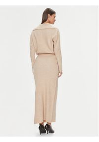 Patrizia Pepe Sukienka dzianinowa 2A2618/K139-B778 Beżowy Regular Fit. Kolor: beżowy. Materiał: syntetyk #2