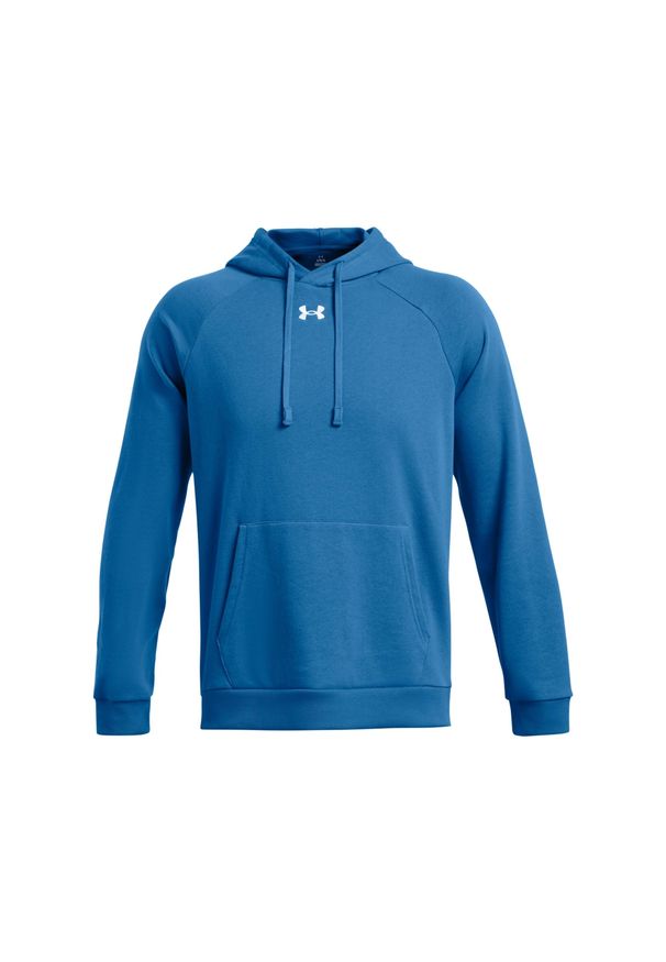 Bluza z kapturem Under Armour Rival Fleece. Typ kołnierza: kaptur. Kolor: niebieski, wielokolorowy, biały. Materiał: bawełna. Sport: fitness