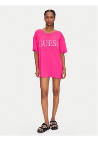 Guess T-Shirt E5GI07 K68D2 Różowy Regular Fit. Kolor: różowy. Materiał: wiskoza