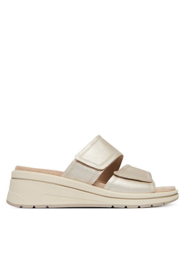 Klapki Caprice. Kolor: złoty