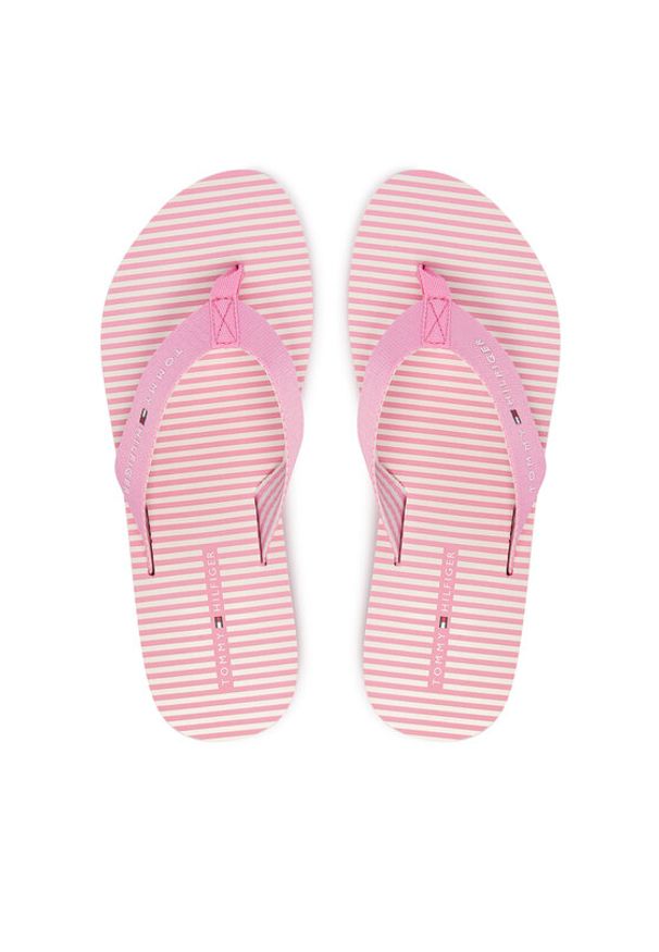 TOMMY HILFIGER - Tommy Hilfiger Japonki Th Ithaca Stripe Summer Sandal FW0FW09192 Różowy. Kolor: różowy. Materiał: materiał