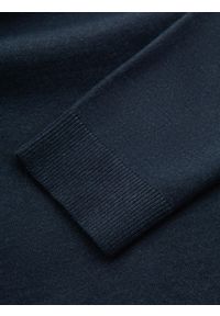 Ombre Clothing - Dzianinowy męski półgolf z wiskozą – granatowy melanż V4 - Rozmiar: L. Kolor: niebieski. Materiał: wiskoza, dzianina. Wzór: melanż. Styl: klasyczny #7