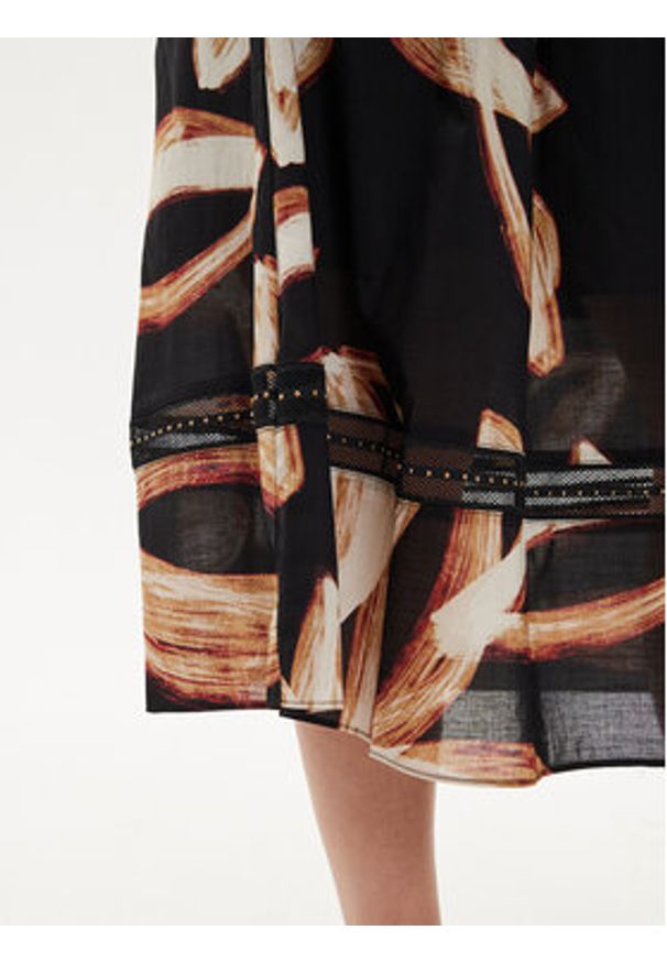 DKNY Spódnica midi P4EN0X38 Czarny Oversize. Kolor: czarny. Materiał: bawełna