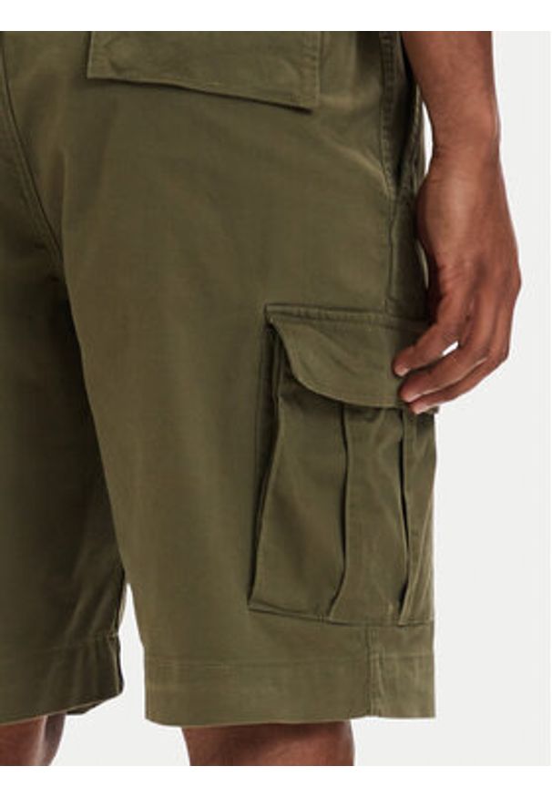 TOMMY HILFIGER - Tommy Hilfiger Szorty materiałowe Twill Cargo MW0MW42350 Khaki Relaxed Fit. Kolor: brązowy. Materiał: bawełna