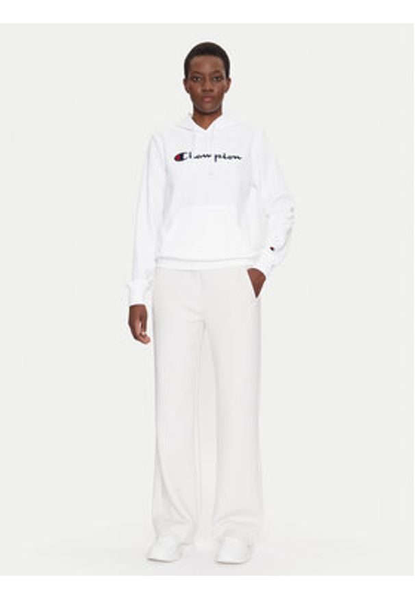 Champion Bluza Slim Big Logo 118097 Biały Regular Fit. Kolor: biały. Materiał: bawełna, syntetyk