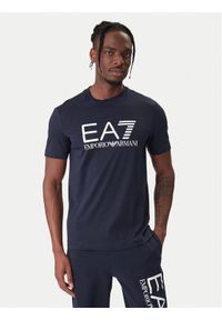 EA7 Emporio Armani T-Shirt 7M001412 AF22264 UB102 Granatowy Regular Fit. Kolor: niebieski. Materiał: bawełna #1