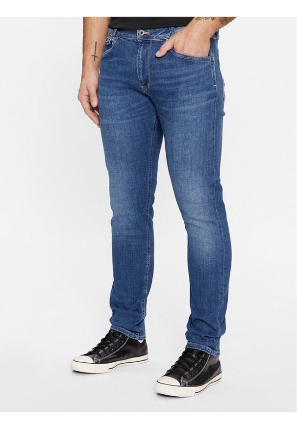 Pepe Jeans Jeansy Tapered PM207391HT52 Granatowy Tapered Leg. Kolor: niebieski