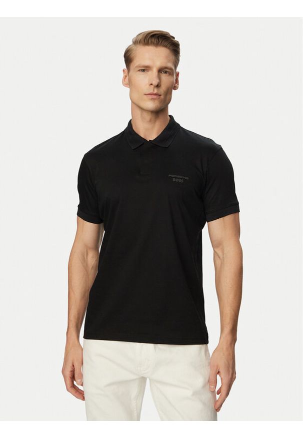 BOSS Polo PS Spirit70 50559801 Czarny Regular Fit. Typ kołnierza: polo. Kolor: czarny. Materiał: bawełna
