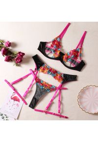 Intica - Komplet bielizny z kwiatowym haftem na specjalne okazje Banu. Kolor: wielokolorowy. Materiał: materiał. Wzór: kwiaty, haft