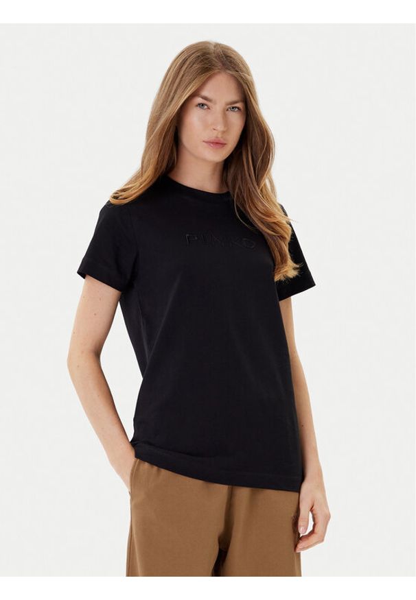 Pinko - PINKO T-Shirt Start 101752 A2RD Czarny Regular Fit. Kolor: czarny. Materiał: bawełna