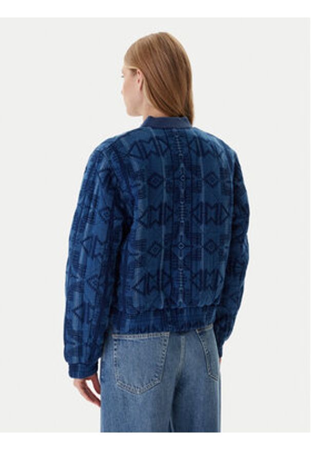 Mustang Kurtka bomber Bouse 1016739 Niebieski Regular Fit. Kolor: niebieski. Materiał: bawełna