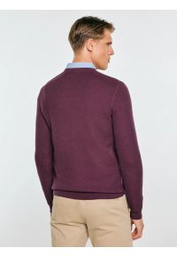 Big-Star - sweter męski o teksturalnym splocie bawełniany bordowy reylon 604. Kolor: czerwony. Materiał: bawełna. Wzór: ze splotem. Sezon: zima, jesień. Styl: klasyczny #2