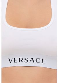 VERSACE - Versace biustonosz kolor biały gładki. Kolor: biały. Materiał: dzianina. Rodzaj stanika: odpinane ramiączka. Wzór: gładki #2