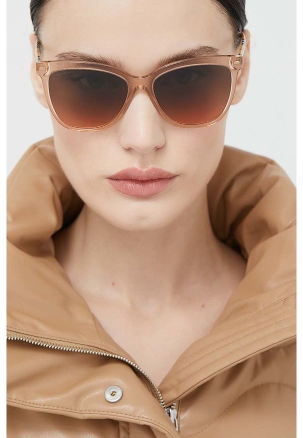 Burberry okulary przeciwsłoneczne damskie kolor pomarańczowy. Kolor: pomarańczowy