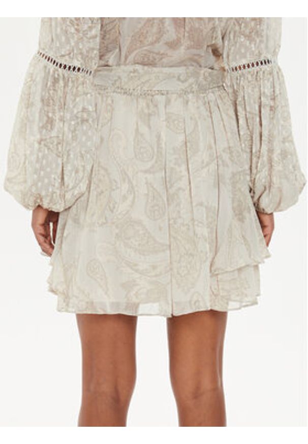 Guess Spódnica mini W4YD57 WDW82 Beżowy Regular Fit. Kolor: beżowy. Materiał: syntetyk