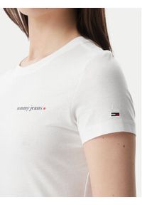 Tommy Jeans T-Shirt Ess Logo DW0DW23479 Biały Slim Fit. Kolor: biały. Materiał: bawełna #2