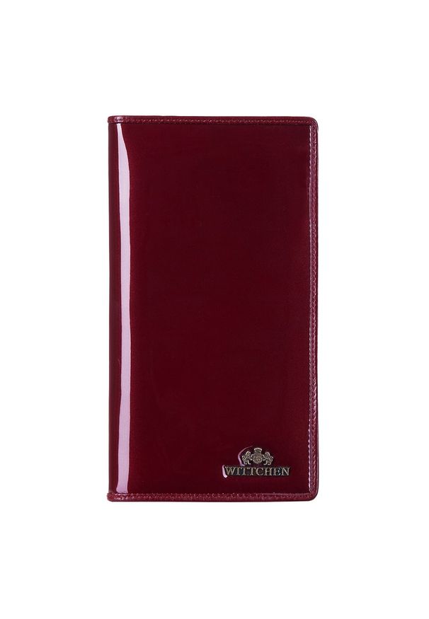 Wittchen - Etui na paszport skórzane lakierowane bordowe. Kolor: czerwony. Materiał: skóra, lakier