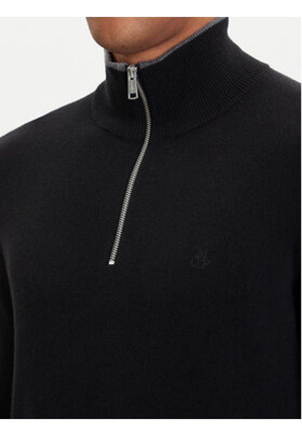 Marc O'Polo Sweter 529 5144 60314 Czarny Regular Fit. Typ kołnierza: polo. Kolor: czarny. Materiał: bawełna