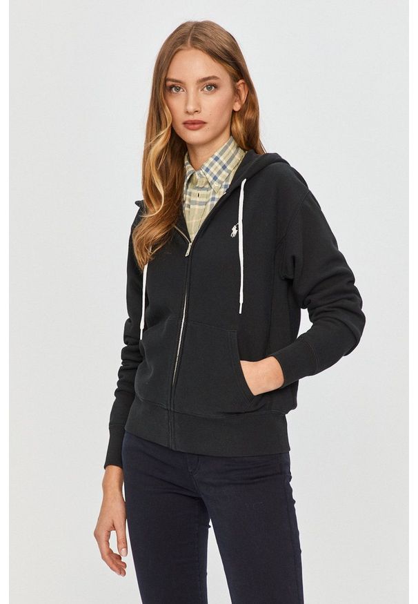 Polo Ralph Lauren - Bluza. Okazja: na co dzień. Typ kołnierza: polo. Kolor: czarny. Styl: casual