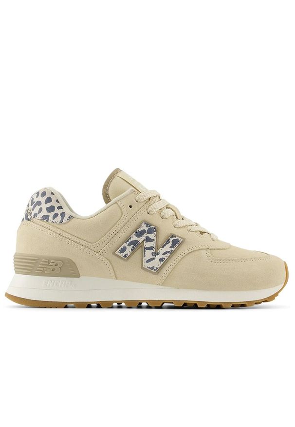 Buty New Balance WL574IH2 - beżowe. Kolor: beżowy. Materiał: guma, skóra, dresówka, bawełna, materiał. Szerokość cholewki: normalna. Model: New Balance 574