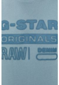 G-Star RAW - G-Star Raw Bluza męska z nadrukiem. Okazja: na co dzień. Kolor: niebieski. Materiał: poliester. Wzór: nadruk. Styl: casual #4