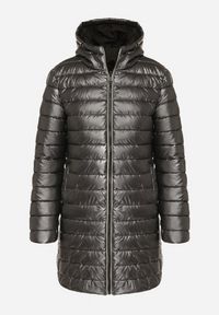 Born2be - Czarna Pikowana Kurtka Dwustronna z Kapturem Alarrise. Okazja: na spacer. Typ kołnierza: kaptur. Kolor: czarny. Materiał: skóra, jeans. Wzór: gładki #2