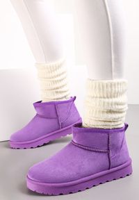 Renee - Fioletowe Śniegowce Dephopis. Nosek buta: okrągły. Kolor: fioletowy. Sezon: zima. Obcas: na obcasie. Wysokość obcasa: niski #4