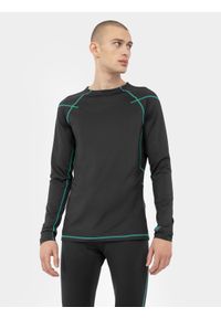 4f - 4F Bielizna termoaktywna skiturowa (góra) męska S. Kolor: szary. Materiał: dzianina, skóra. Długość rękawa: raglanowy rękaw. Wzór: gładki. Sezon: zima. Sport: turystyka piesza, snowboard, narciarstwo #1