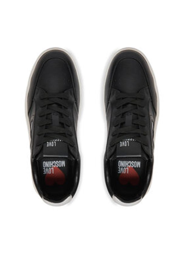 Love Moschino - LOVE MOSCHINO Sneakersy JA15154G1MIA100A Czarny. Kolor: czarny. Materiał: skóra