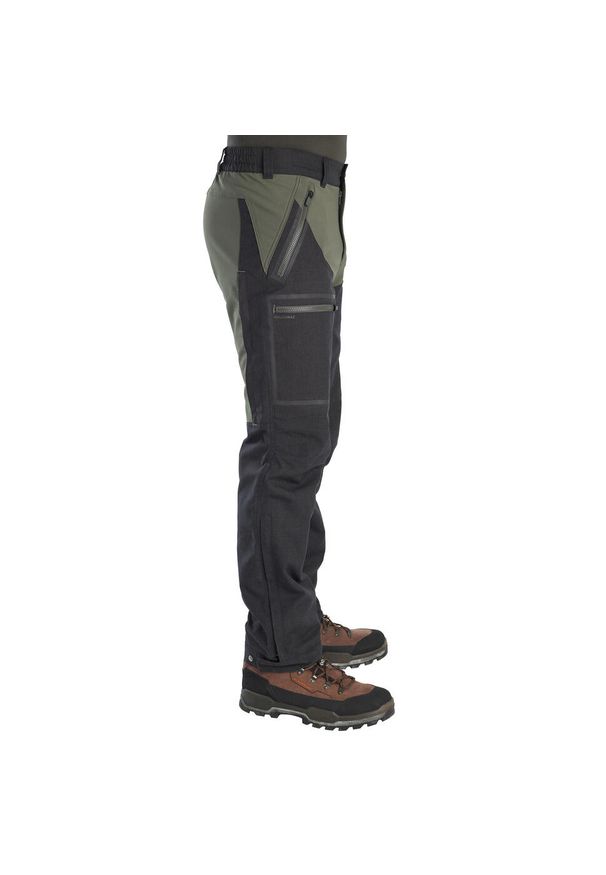 SOLOGNAC - Spodnie outdoor Solognac 900 wytrzymałe i oddychające. Kolor: zielony, brązowy, wielokolorowy. Materiał: tkanina, elastan. Sport: outdoor