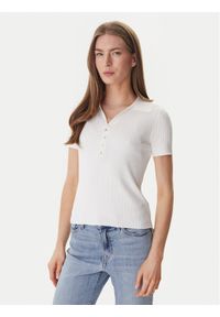 DKNY Polo DJ6R0236 Écru Regular Fit. Typ kołnierza: polo. Materiał: wiskoza #1