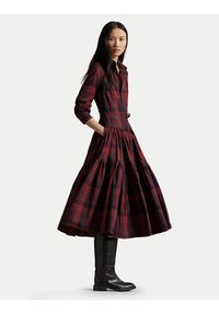 Polo Ralph Lauren Sukienka koszulowa 211A13260001 Bordowy Regular Fit. Typ kołnierza: polo. Kolor: czerwony. Materiał: bawełna. Typ sukienki: koszulowe #2