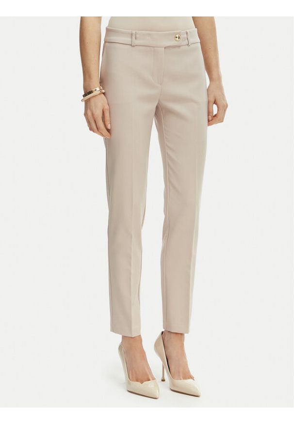 Rinascimento Spodnie materiałowe CFC0128638003 Beżowy Slim Fit. Kolor: beżowy. Materiał: syntetyk