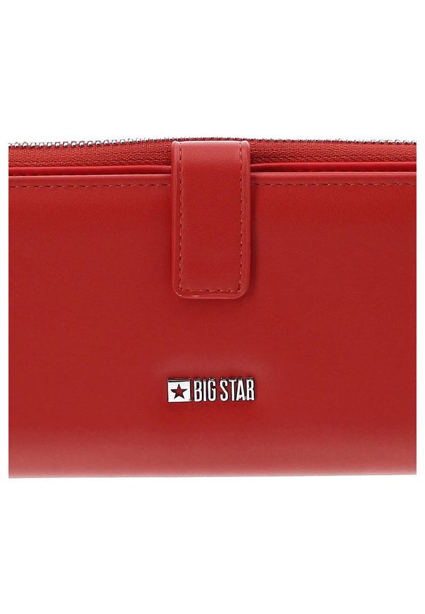 Big Star Accessories - Czerwony Elegancki Portfel Damski Big Star. Kolor: czerwony. Sezon: lato. Materiał: skórzane. Styl: elegancki