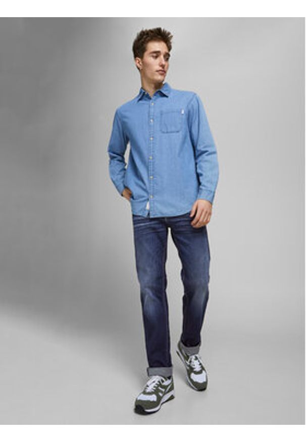 Jack & Jones - Jack&Jones Jeansy Clark 12177444 Granatowy Regular Fit. Kolor: niebieski