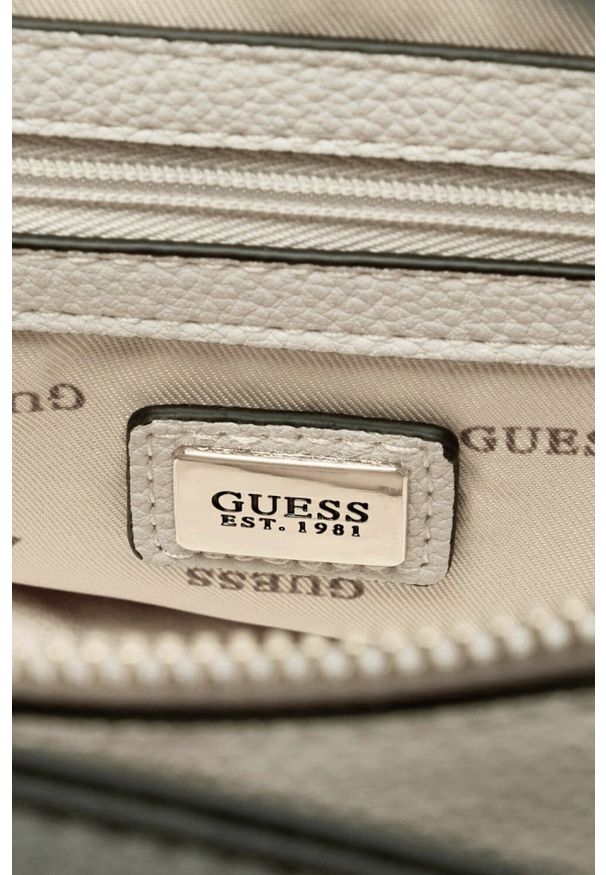 Guess - GUESS Biała torebka damska Meridian II. Kolor: beżowy. Materiał: skórzane. Styl: elegancki, casual