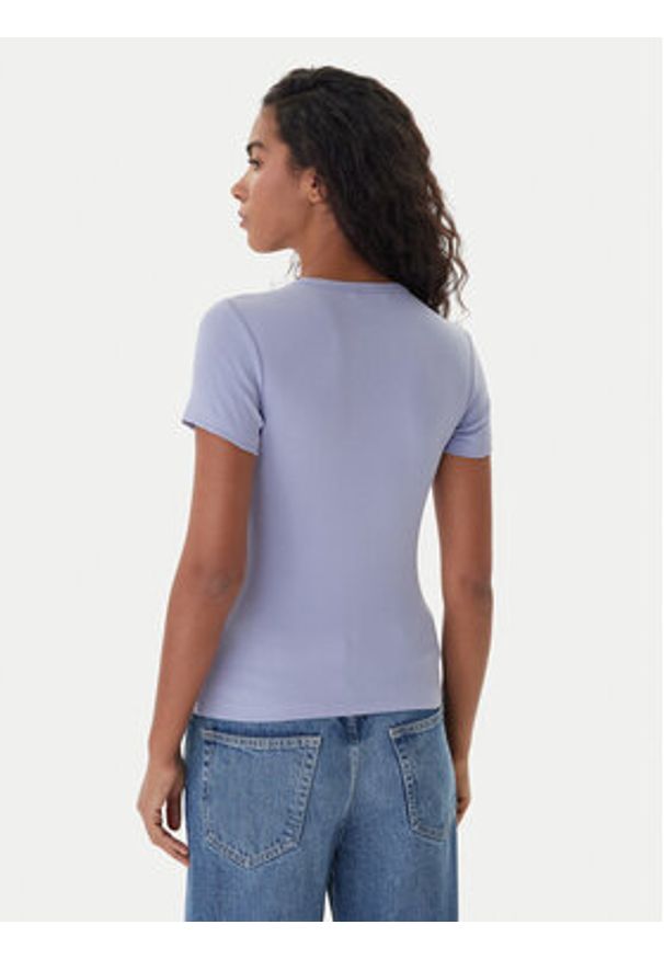 Tommy Jeans T-Shirt Badge DW0DW17881 Niebieski Slim Fit. Kolor: niebieski. Materiał: bawełna