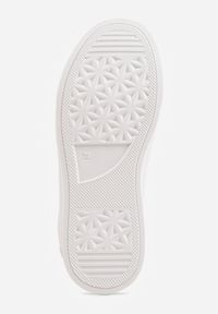 Born2be - Białe Klasyczne Trampki na Grubej Podeszwie Araenes. Kolor: biały. Materiał: jeans. Szerokość cholewki: normalna. Wzór: gładki. Styl: klasyczny #3