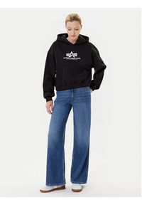 Alpha Industries Bluza Basic 258040 Czarny Regular Fit. Kolor: czarny. Materiał: bawełna