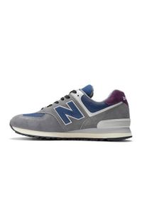 Buty do chodzenia męskie New Balance U574KGN. Zapięcie: sznurówki. Kolor: szary. Materiał: syntetyk, materiał, skóra, tkanina. Szerokość cholewki: normalna. Model: New Balance 574. Sport: turystyka piesza