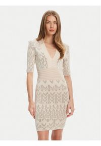 Marciano Guess Sukienka dzianinowa 5YGK20 5877Z Beżowy Slim Fit. Kolor: beżowy. Materiał: wiskoza #1