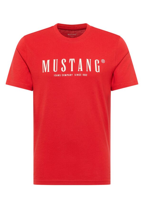 Mustang T-Shirt Austin 1016853 Czerwony Regular Fit. Kolor: czerwony. Materiał: bawełna
